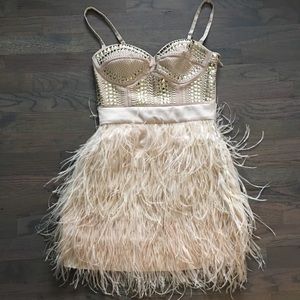 Bebe feather dress